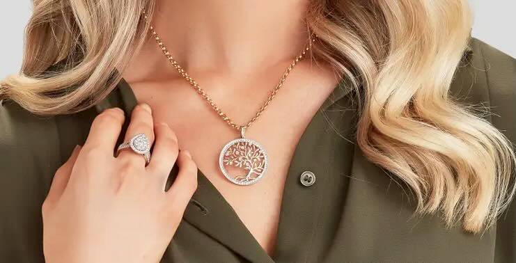 Beautiful Tree of Life pendant with gold chain, perfect for elegant jewellery lovers in Australia.