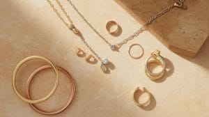 jewellery flatlay mixed metals